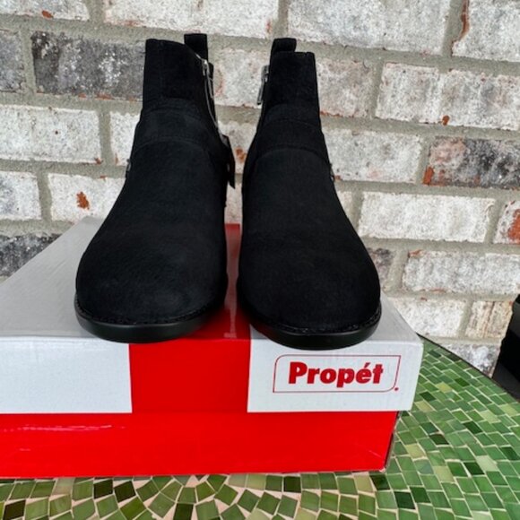 PROPET WOMENS MEMPHIS ROUND TOE ZIPPERED CASUAL BOOTS ANKLE 7-X Wide (2E) - Picture 3 of 13